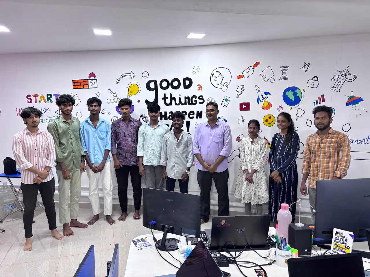 Students learning through a live studio activity