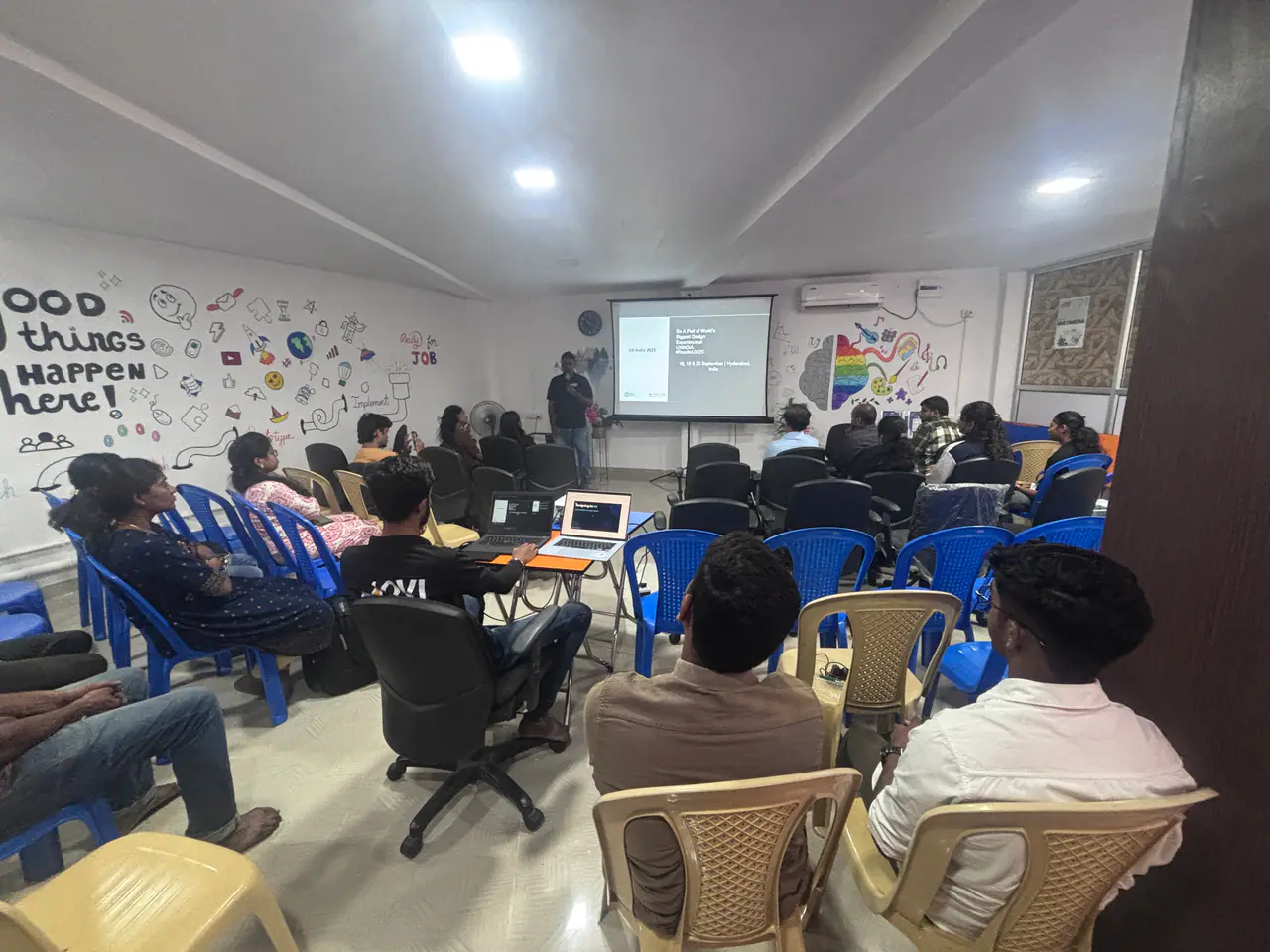 Students working through a UX workshop