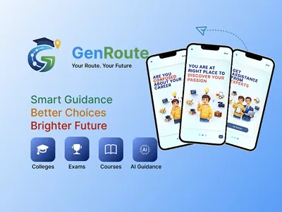 GenRoute AI career guidance app UI UX case study by Purvasha