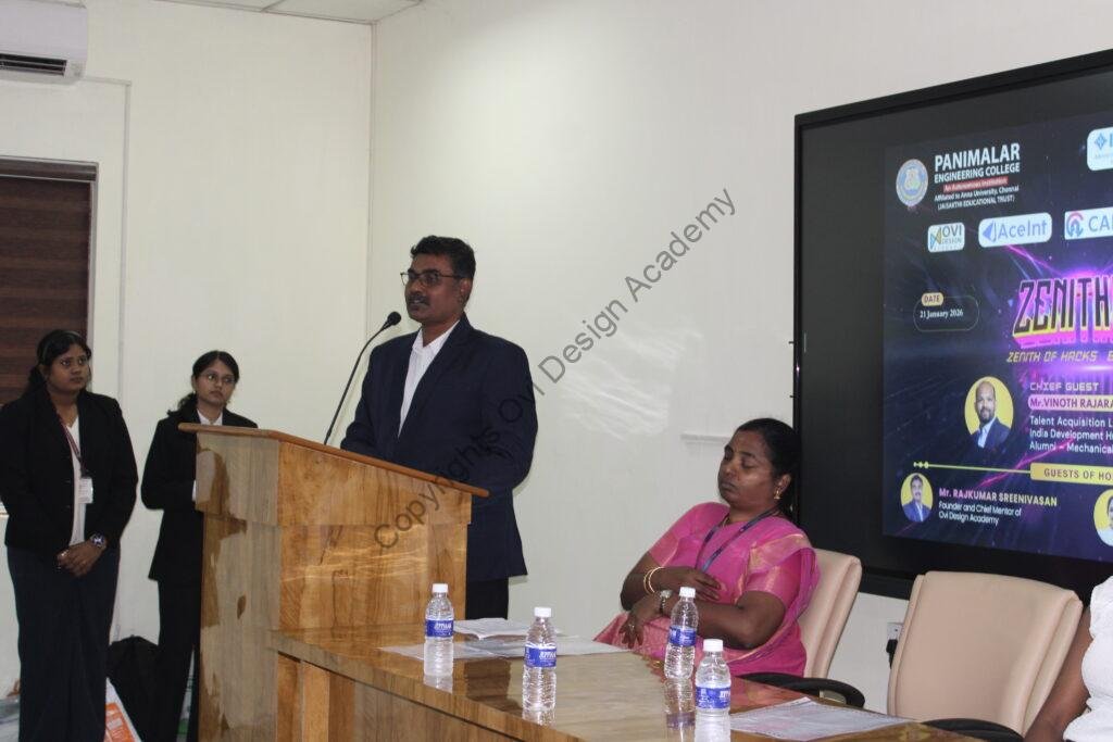 Panimalar Engineering College, Chennai, Zenithon, Guest of Honor, Rajkumar UX Design, Ovi Design Acadamy