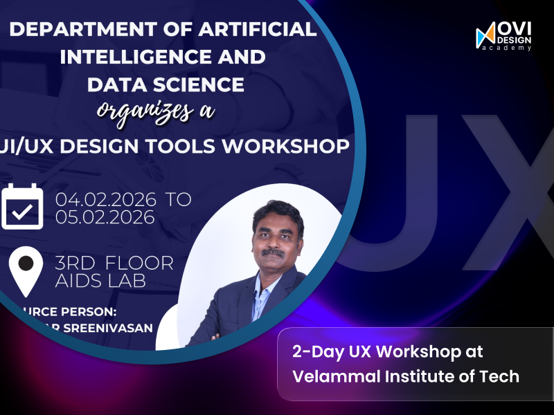 Empowering Young Minds: Our 2-Day UX UI Workshop at Velammal Institute of Technology Chennai.